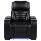 Zuma Faux Leather Upholstered Dual Power LED Recliner Black