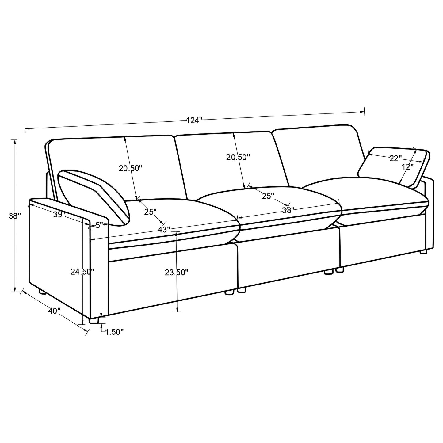 Collins Modular Power Sofa Dark Grey