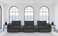 Collins 5-Piece Power Reclining Home Theater Seating Dark Grey
