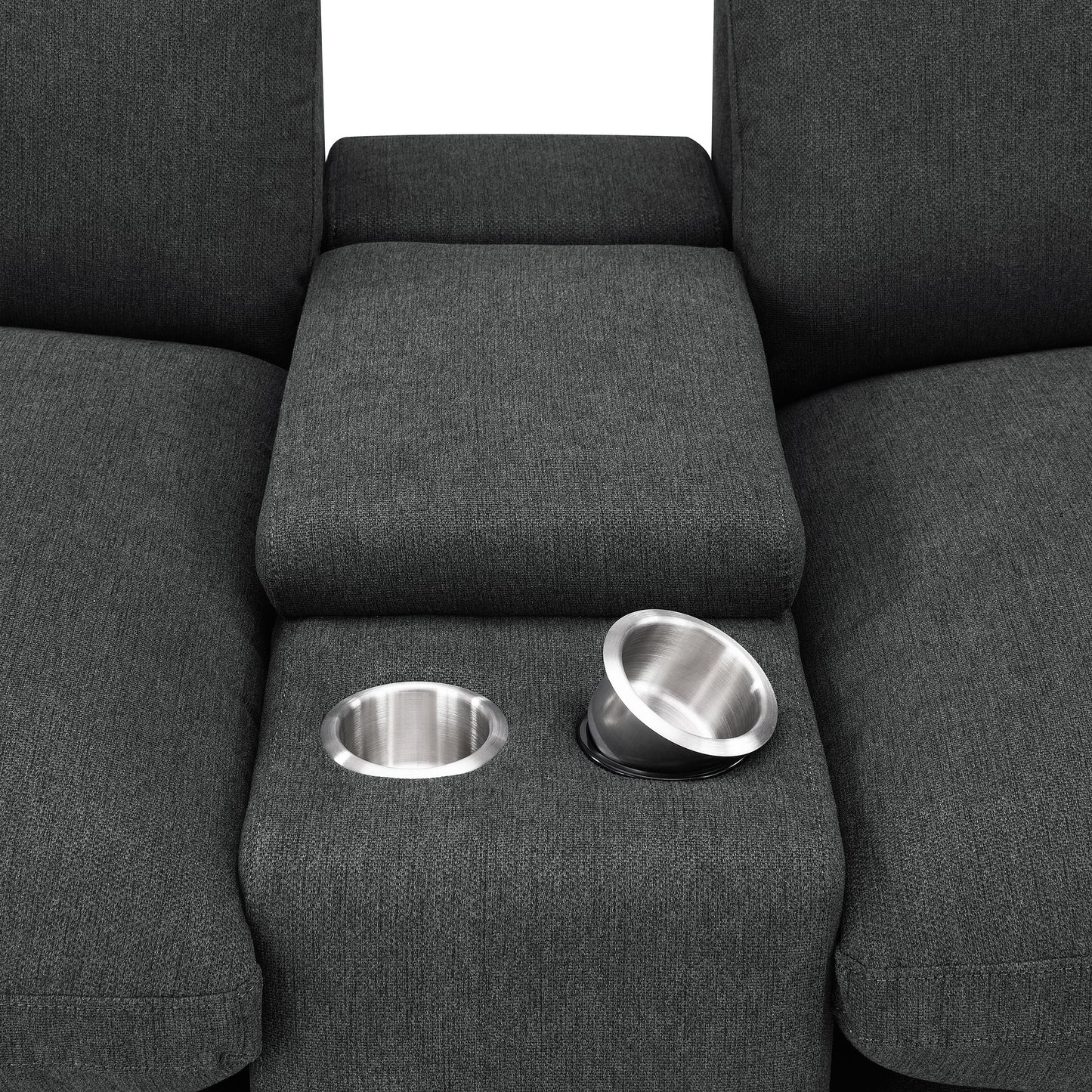 Collins 5-Piece Power Reclining Home Theater Seating Dark Grey