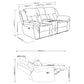 Bahrain Upholstered Power Loveseat Charcoal