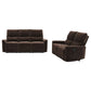 Navarro 2-piece Upholstered Reclining Sofa Set Dark Brown