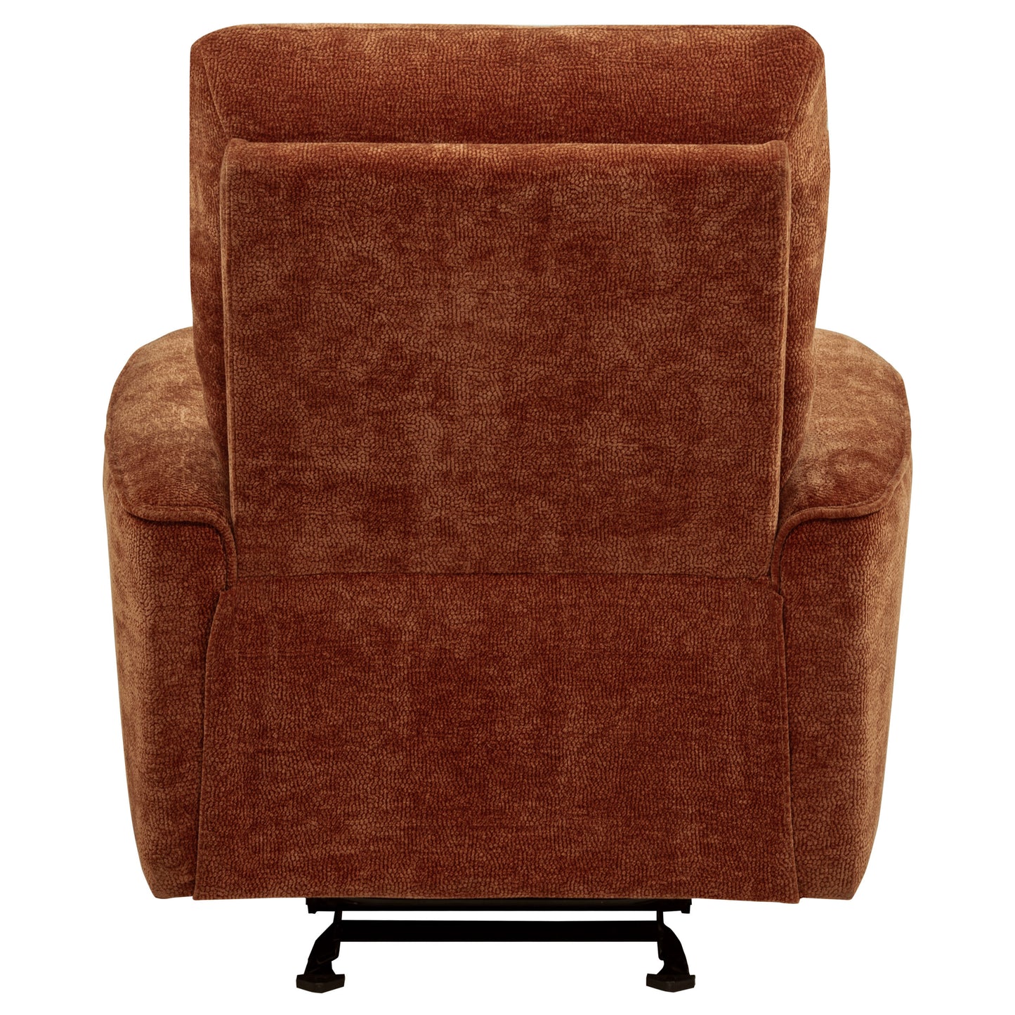 Navarro Chenille Upholstered Glider Recliner Burnt Orange