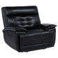 Hewitt Leather Upholstered Dual Power Recliner Chair Black