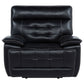 Hewitt Leather Upholstered Dual Power Recliner Chair Black