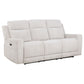 Kennett Chenille Upholstered Power Reclining Sofa Ivory