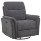 Adler Upholstered Power Swivel Glider Recliner Charcoal Grey