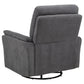 Adler Upholstered Power Swivel Glider Recliner Charcoal Grey