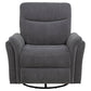 Adler Upholstered Power Swivel Glider Recliner Charcoal Grey