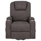 Louie Chenille Upholstered Power Lift Massage Chair Brown