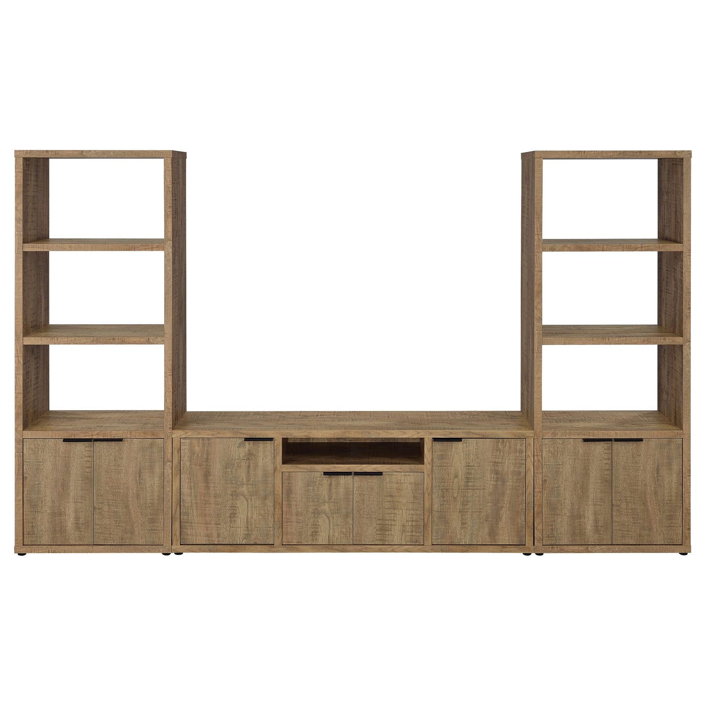 Tabby 3-shelf Engineered Wood Media Tower Mango