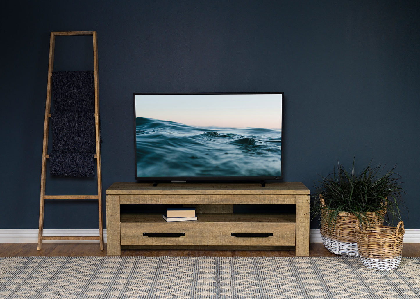 Elkton 2-drawer Engineered Wood 59-inch TV Stand Mango