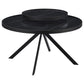 Briggs Round Marble Printed Glass Top Coffee Table Black