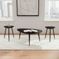Odessa 3-piece Triangular Coffee and End Table Set Black