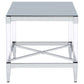 Lindley Square Tempered Mirror Acrylic Side End Table Chrome