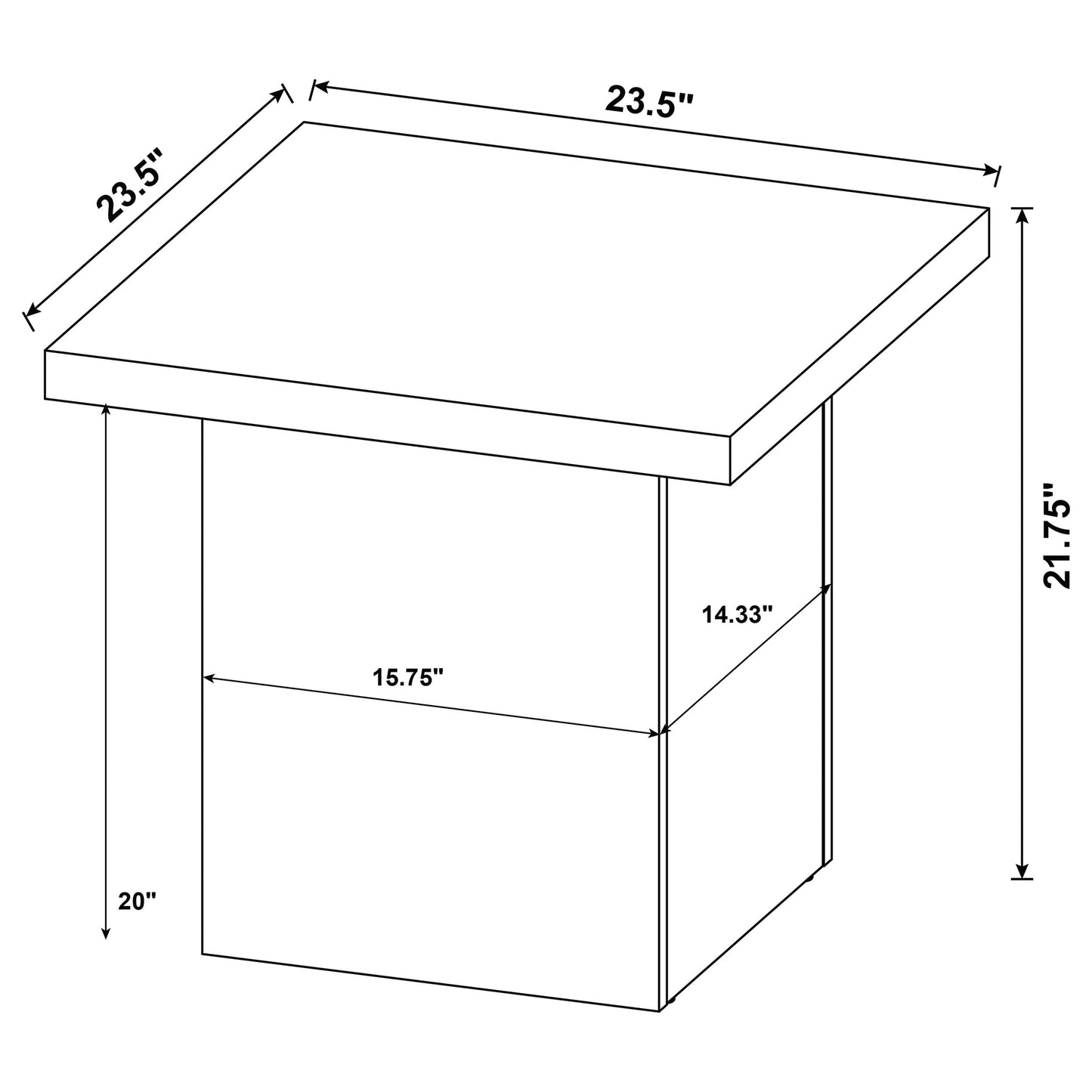 Devar 3-piece Square Coffee End Table Set White High Gloss