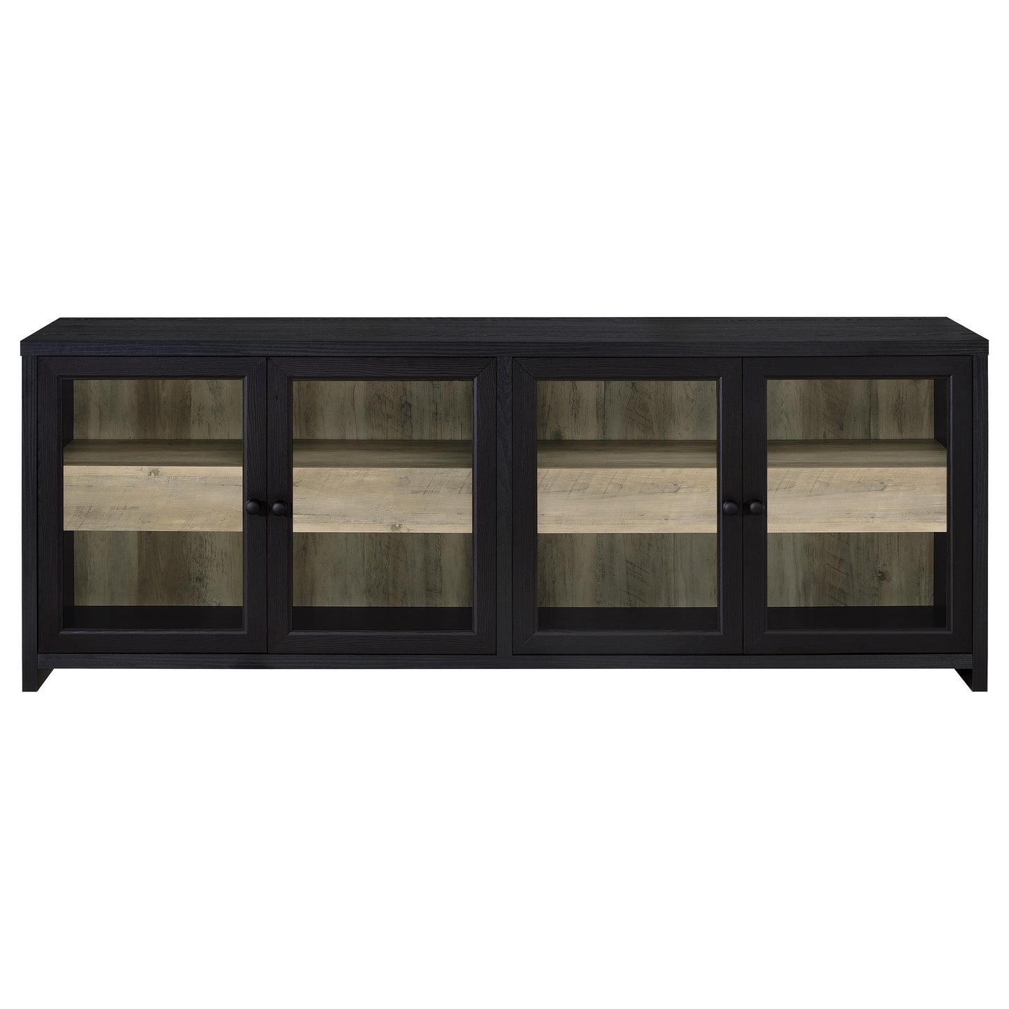 Denison 79-inch 4-door TV Stand Media Console Black