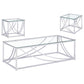 Lille 3-piece Glass Top Coffee And End Table Set Chrome