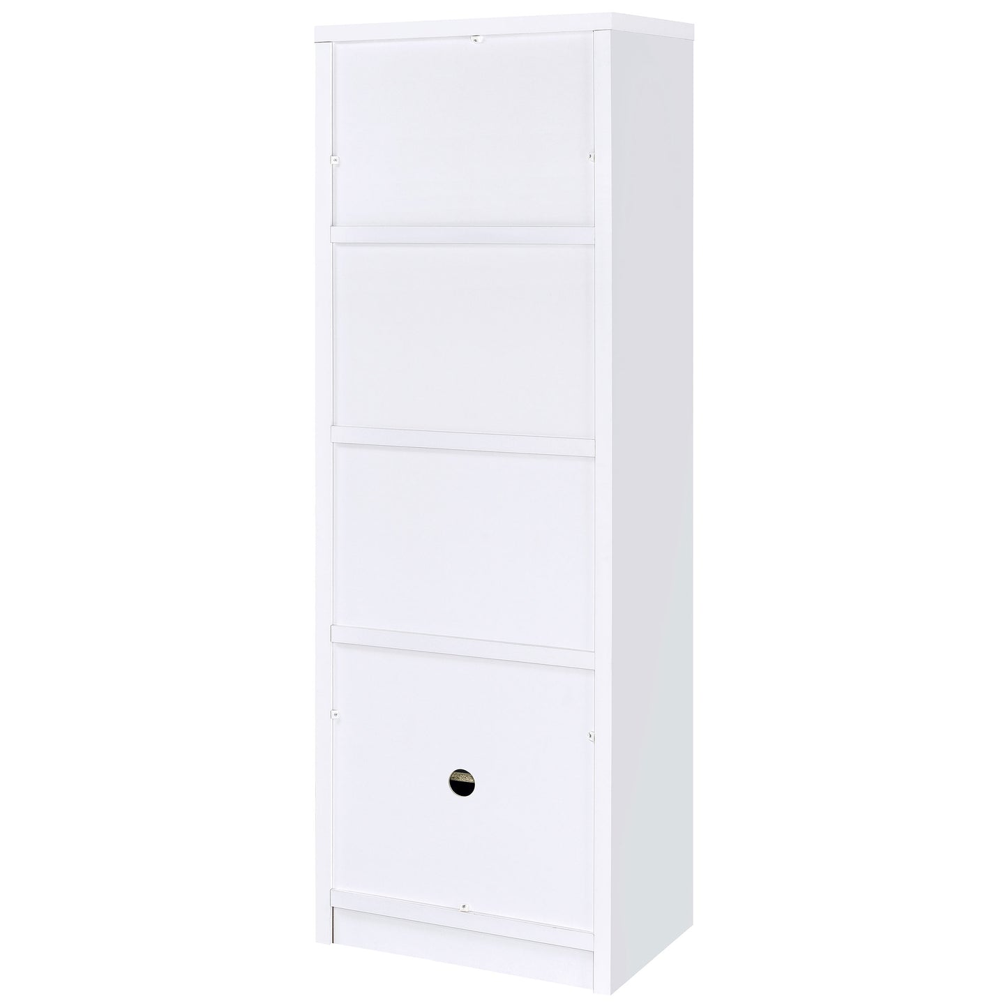 Laughlin 4-shelf Engineered Wood Media Tower White