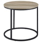 Lainey Round Occasional Side End Table Distressed Pine