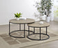 Lainey 2-piece Round Nesting Coffee Table Distressed Pine