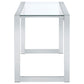 Hartford 47-inch Glass Top Writing Desk Chrome