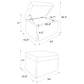 Winter Upholstered Hydraulic Lift Top Storage Ottoman Grey