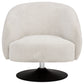 Dave Upholstered Barrel Back Swivel Club Chair Beige