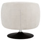 Dave Upholstered Barrel Back Swivel Club Chair Beige