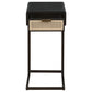 Amherst 1-drawer Radio Weave Cane Metal Side Table Black