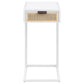 Amherst 1-drawer Radio Weave Cane Metal Side Table White