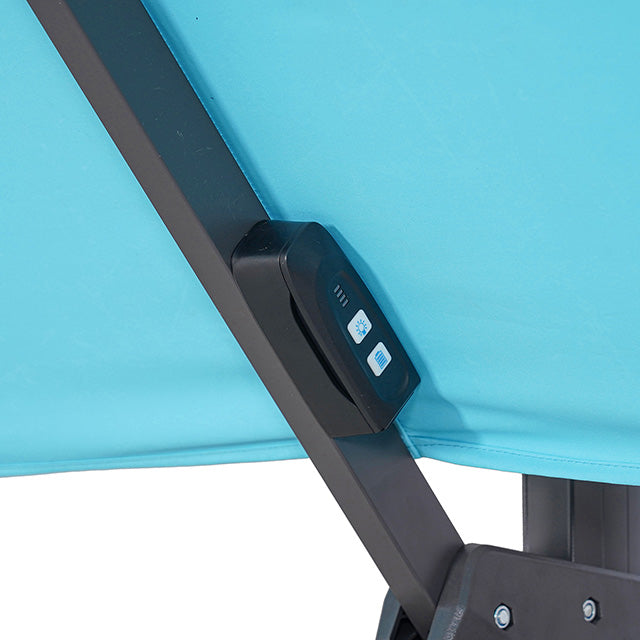 Aurora - 10 Ft Square Umbrella w/ Double Top w/ LED + 37" Large Base