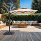 Xico - 8 Ft Square Umbrella w/ Double Top w/ LED Light + 37" Large Base