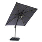 Xico - 8 Ft Square Umbrella w/ Double Top w/ LED Light + 37" Large Base
