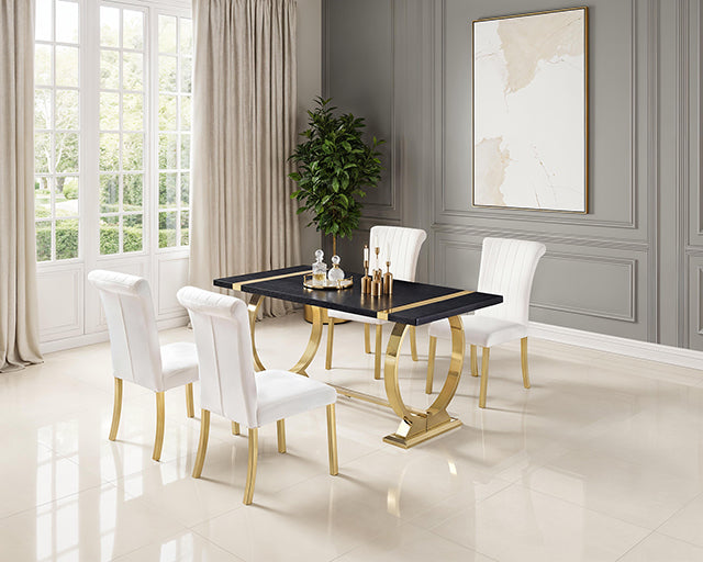 Horley - 60" Dining Table, Gold Frame
