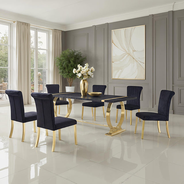 Horley - 80" Dining Table, Gold Frame