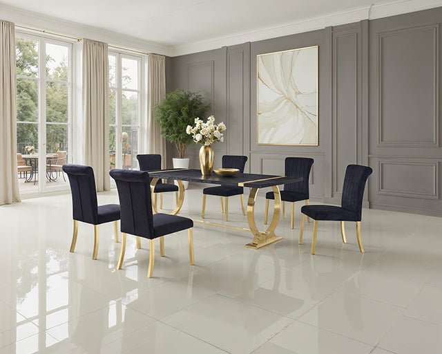 Horley - 80" Dining Table, Gold Frame
