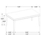Averill 72-inch Rectangular White Marble Top Dining Table Coffee Bean