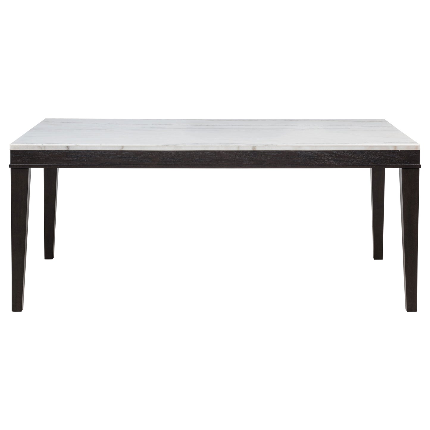 Averill 7-piece White Marble Top Dining Set Dark Grey and Coffee Bean