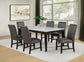 Averill 7-piece White Marble Top Dining Set Dark Grey and Coffee Bean