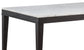 Averill 7-piece White Marble Top Dining Set Dark Grey and Coffee Bean