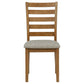 Atwood Wood Dining Side Chair Upholstered Seat Warm Brown