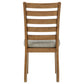 Atwood Wood Dining Side Chair Upholstered Seat Warm Brown