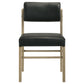 Kehoe Upholstered Dining Side Chair Black and Natural Oak (Set of 2)