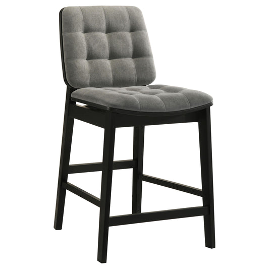 Redbridge Velvet Upholstered Counter Chair Grey and Black (Set of 2)
