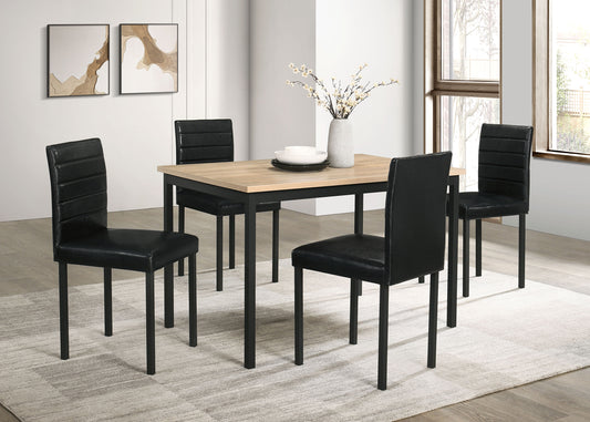 Garza 5-piece Rectangular Dining Table Greige Oak