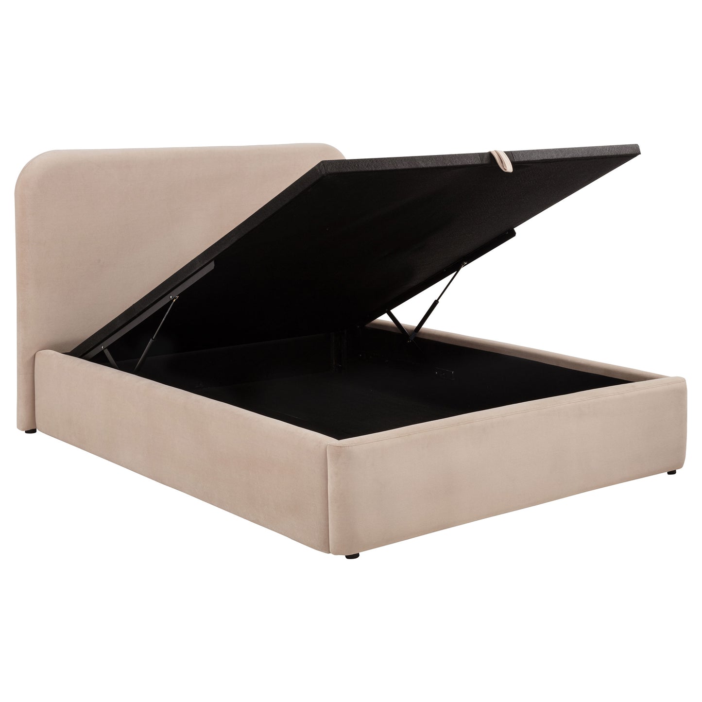 Anders Upholstered Queen Storage Lift Platform Bed Beige