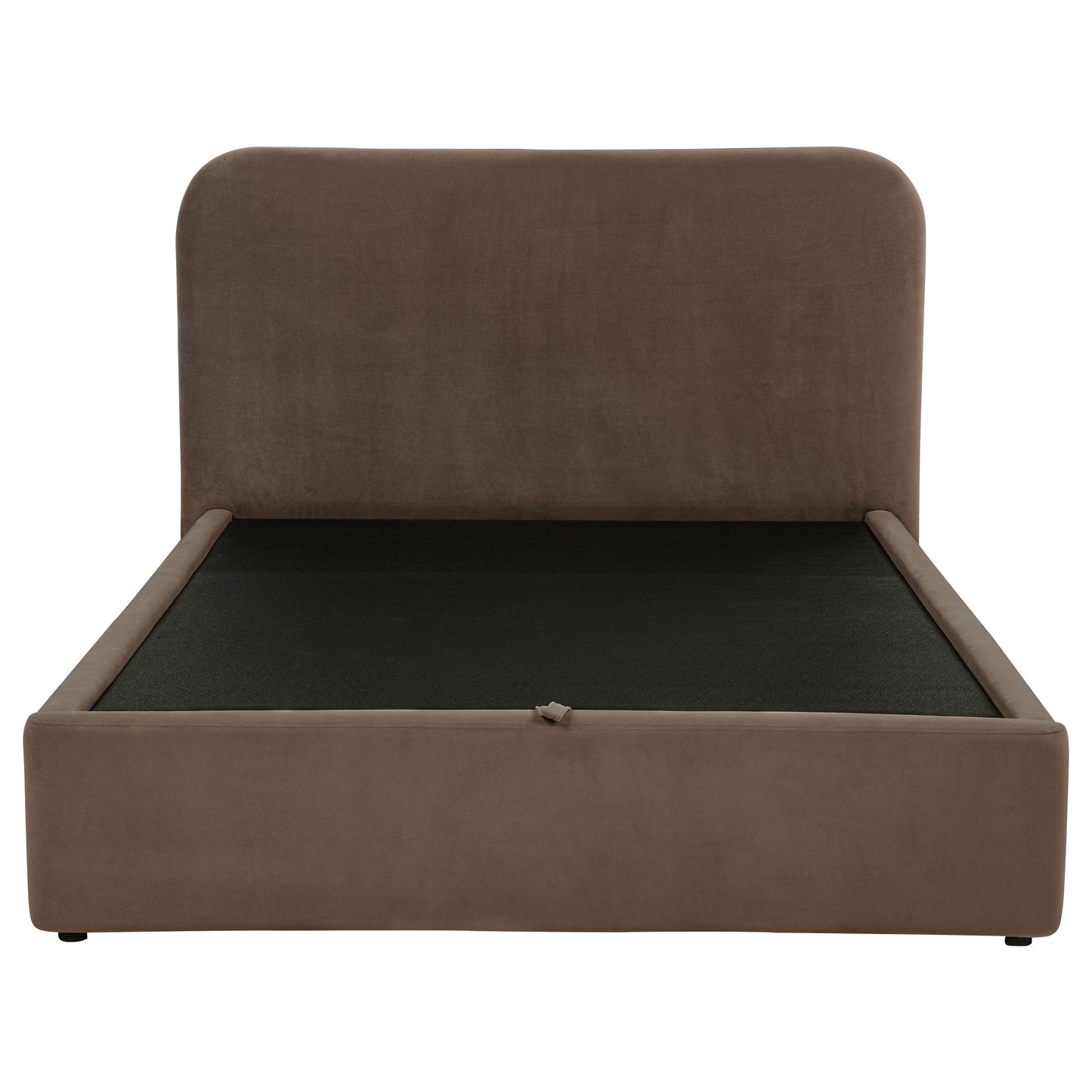 Anders Upholstered Eastern King Storage Lift Platform Bed Chocolate