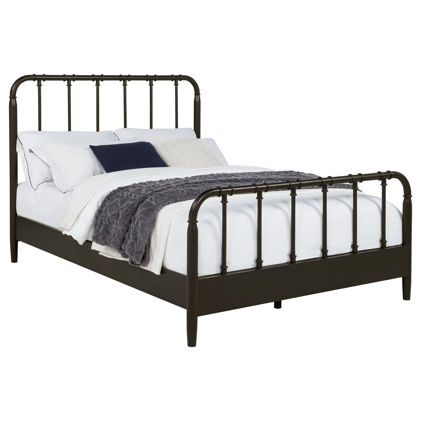 Rocco All Wood Water Pipe Open Frame Eastern King Bed Dark Bronze