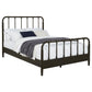 Rocco All Wood Water Pipe Open Frame Twin Bed Dark Bronze
